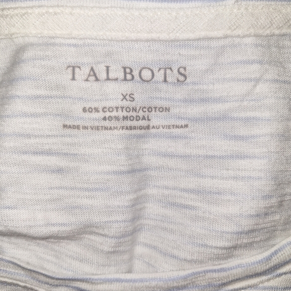 Talbott striped 3/4 sleeve butterfly print shirt size XS - Picture 6 of 7